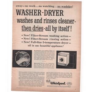 RCA Whirlpool Washer Dryer Magazine Advertisement 1957 Vintage Home Laundry
